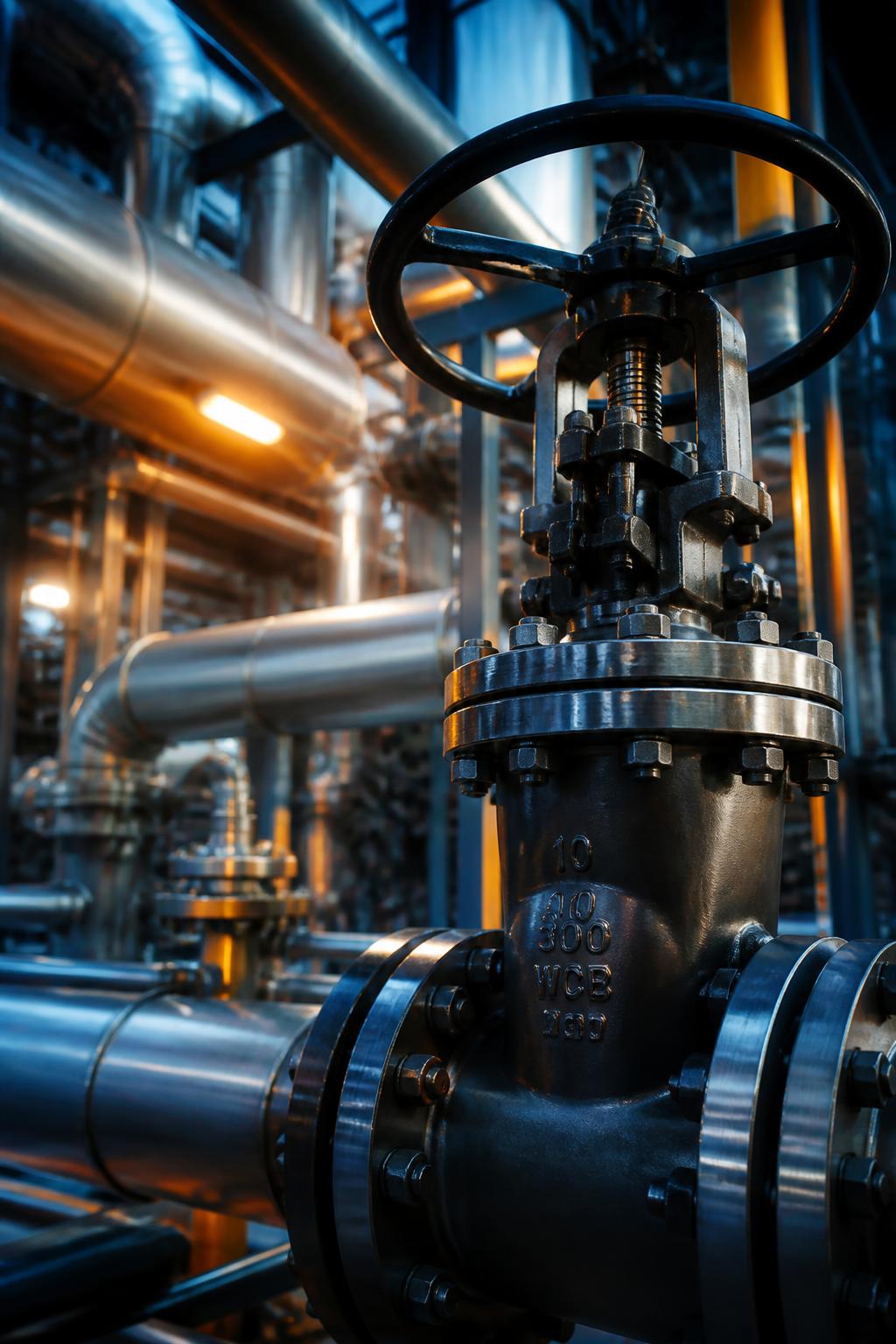 Válvulas y tuberías industriales de alta presión